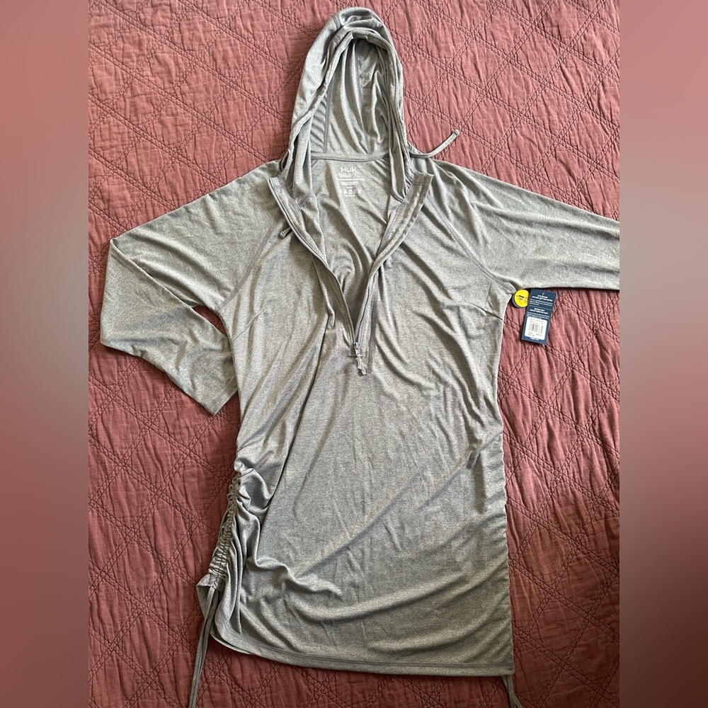 NWT HUK Gray swim dress coverup XL Fishing